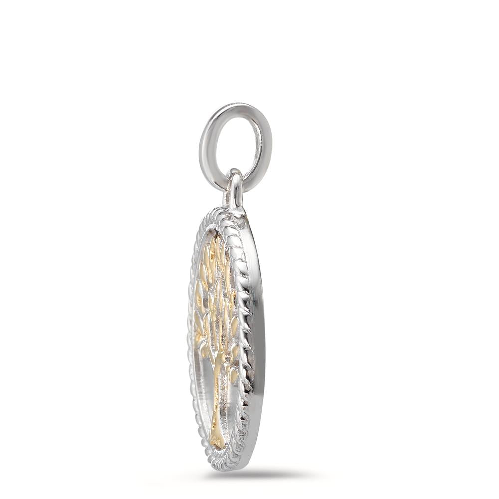 Pendentif Argent jaune Bicolore Arbre de la vie Ø20 mm