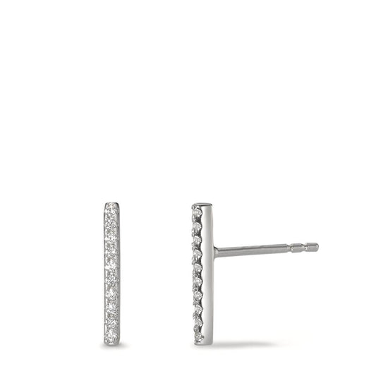 Clous d'oreilles Argent Zircone 20 Pierres Rhodié