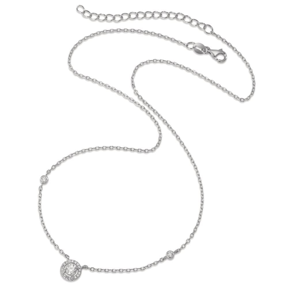 Collier Zilver Zirkonia Gerhodineerd 39-44 cm