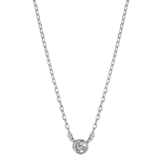 Collier Argent Zircone Rhodié 32-37 cm