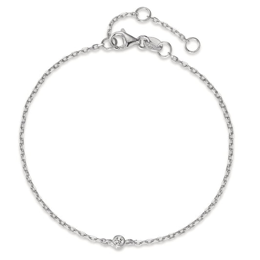 Bracelet Argent Zircone Rhodié 16-19 cm