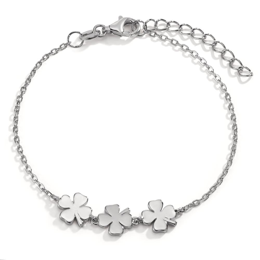 Bracelet Argent Rhodié Feuille de Trèfle 16-19 cm