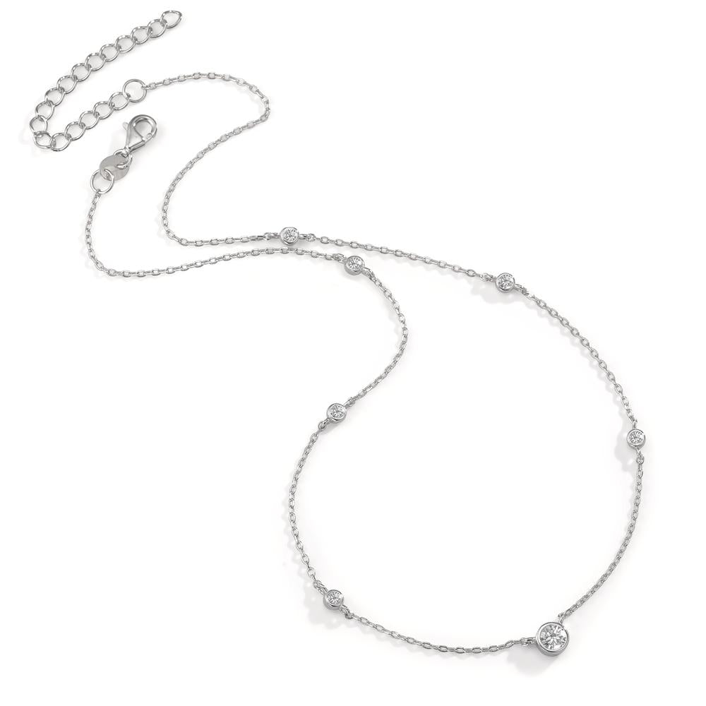 Collier Zilver Zirkonia 7 Steen Gerhodineerd 35-40 cm