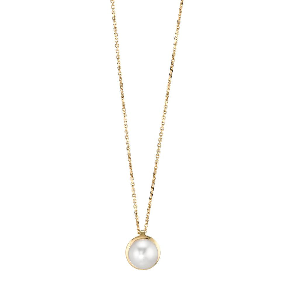 Collier 750/18 krt geel goud zoetwater Parel 42 cm