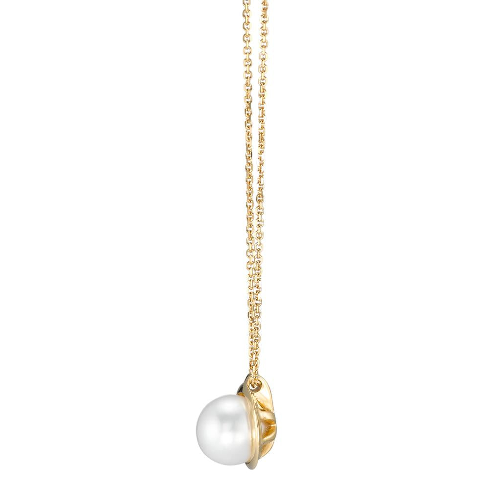 Collier 750/18 krt geel goud zoetwater Parel 42 cm