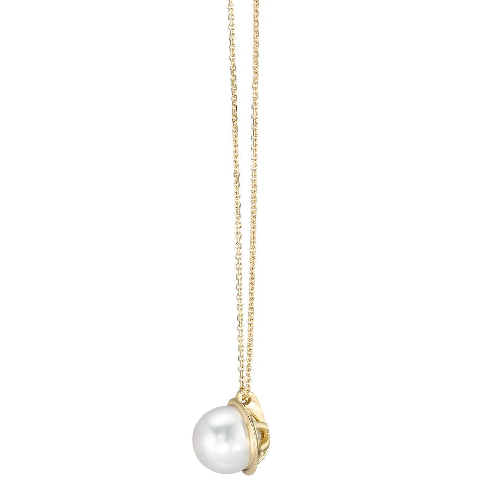 Collier 750/18 krt geel goud zoetwater Parel 42 cm