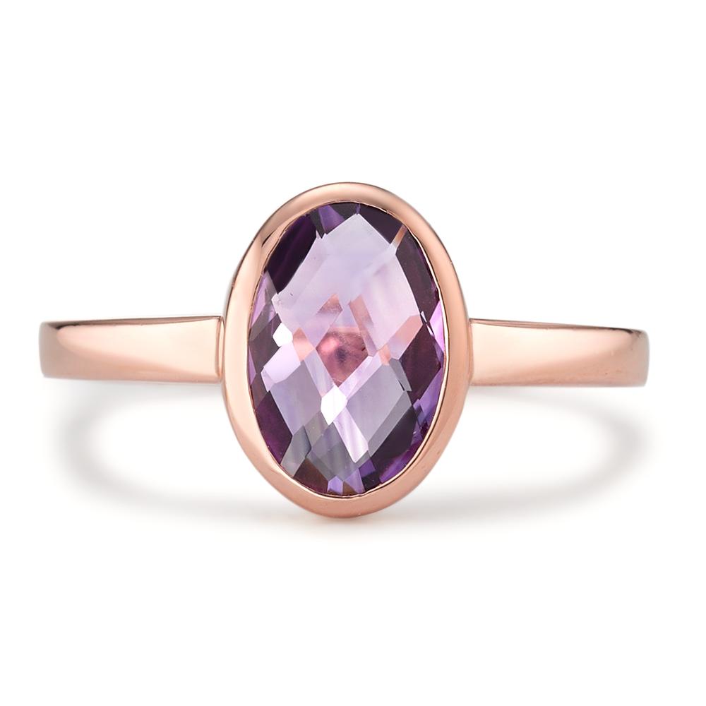 Fingerring Silber Amethyst rosé vergoldet