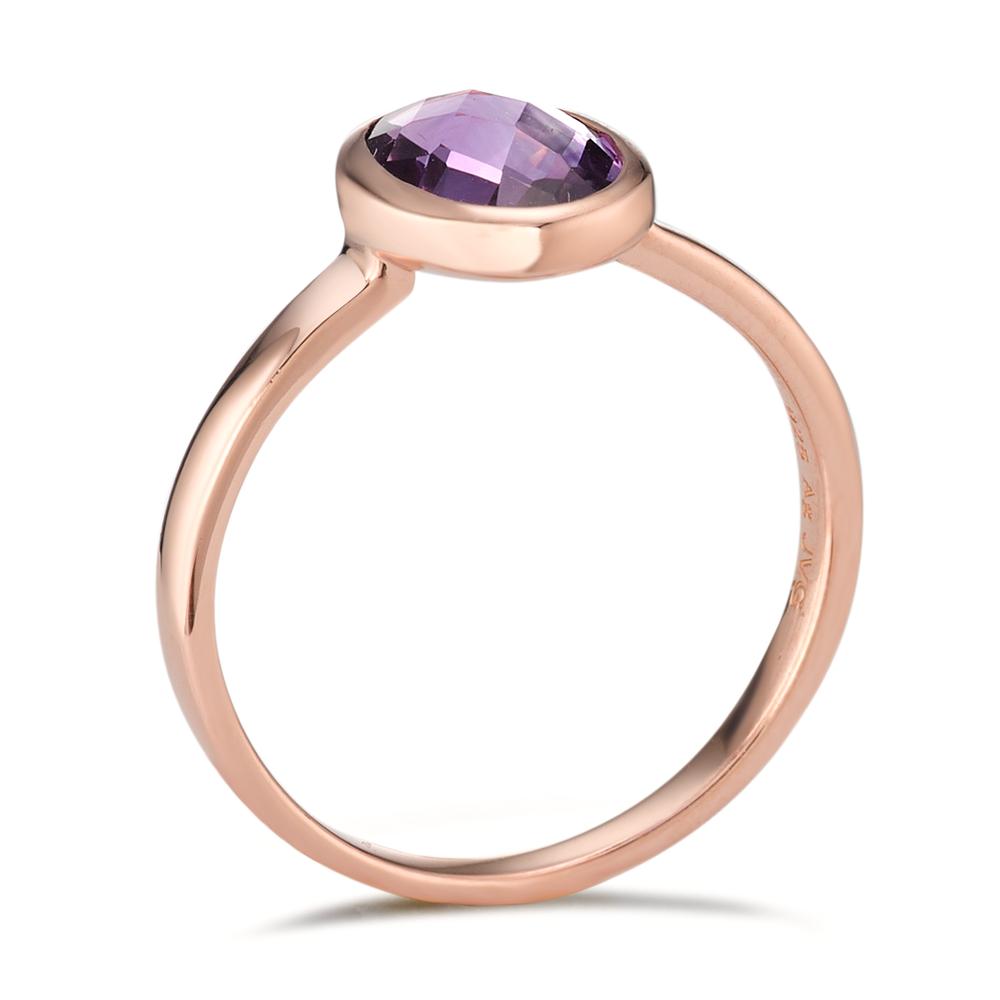 Fingerring Silber Amethyst rosé vergoldet