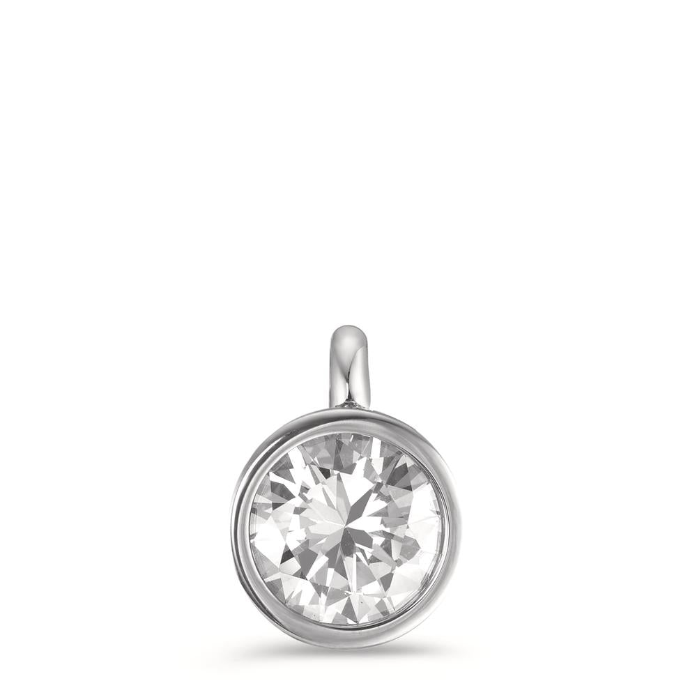 Pendentif Acier inoxydable Zircone blanc Ø9.5 mm