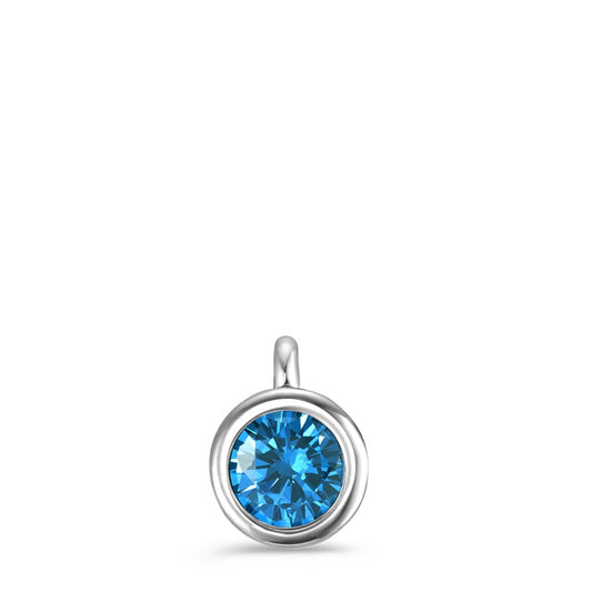 Charm-Anhänger Joy Edelstahl mit Sky Blue Zirkonia, Ø7mm