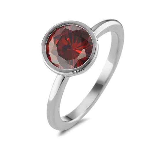 Ring Roestvrijstaal Zirkonia Bordeaux Ø9.5 mm