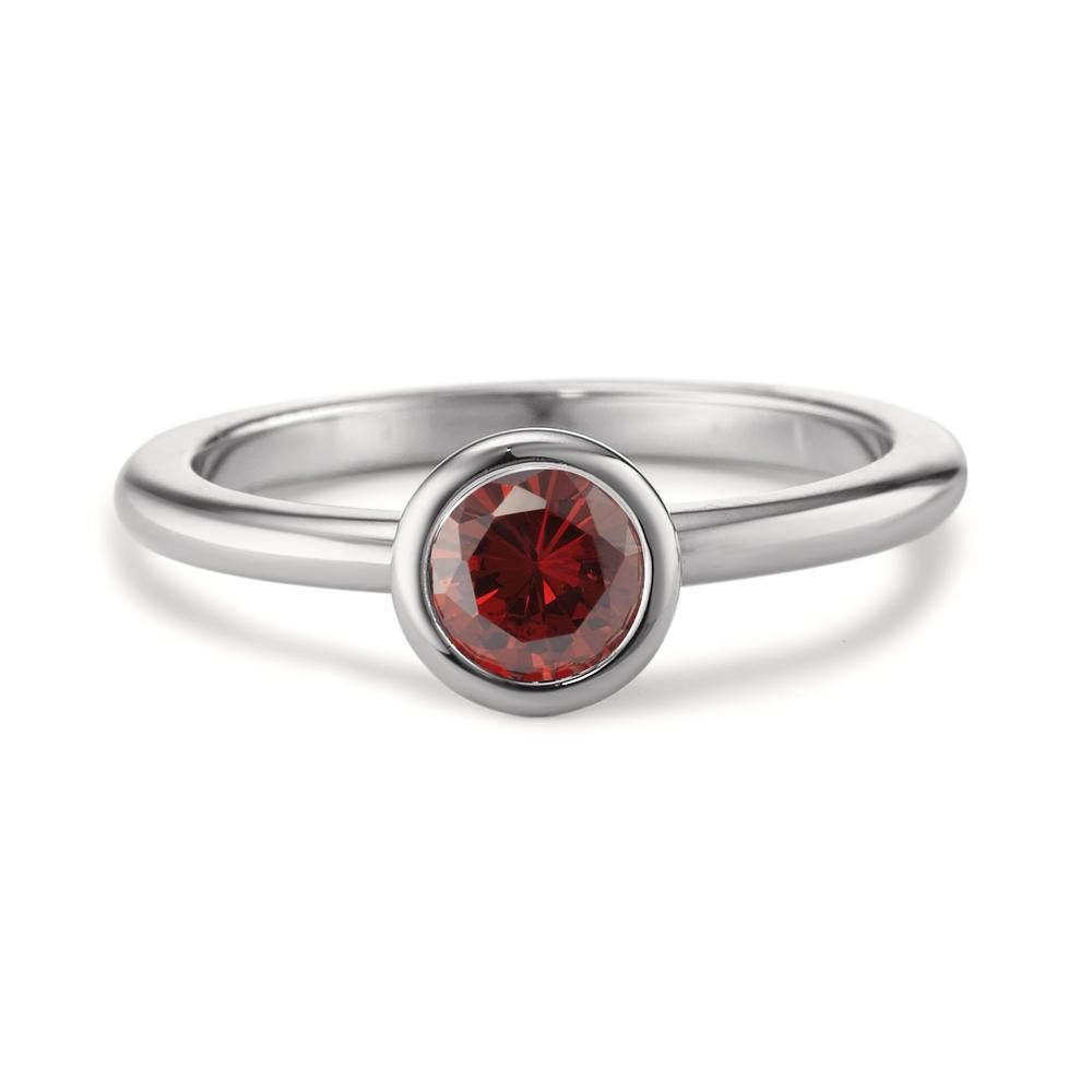 Ring Roestvrijstaal Zirkonia Bordeaux Ø7 mm