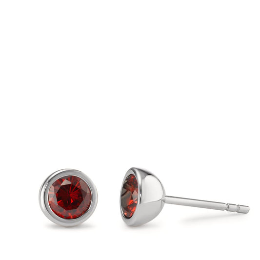 Ohrstecker Joy Edelstahl mit Cherry Red Zirkonia, Ø7mm