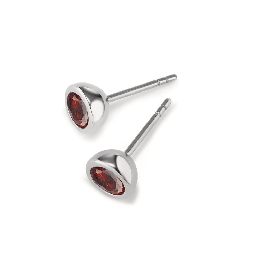 Ohrstecker Joy Edelstahl mit Cherry Red Zirkonia, Ø7mm