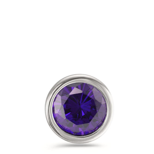 Pendentif Acier inoxydable Zircone violet Ø13 mm