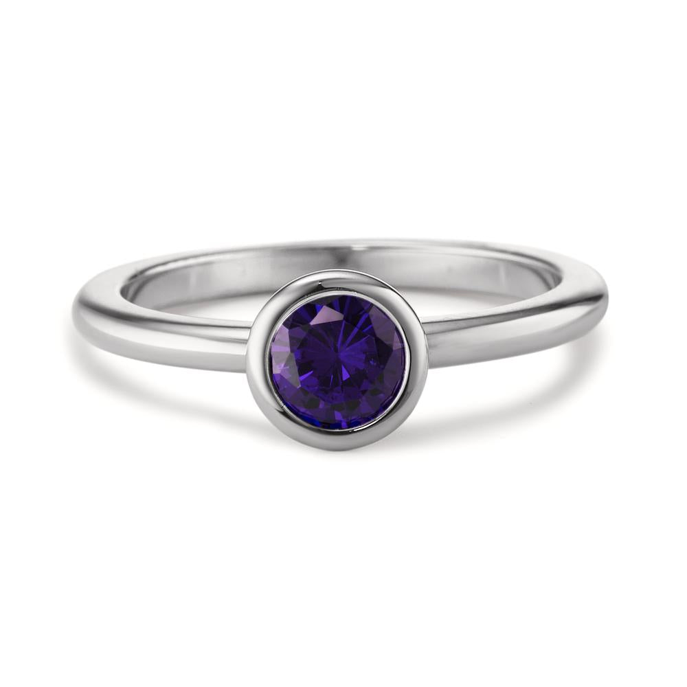 Bague Acier inoxydable Zircone violet Ø7 mm