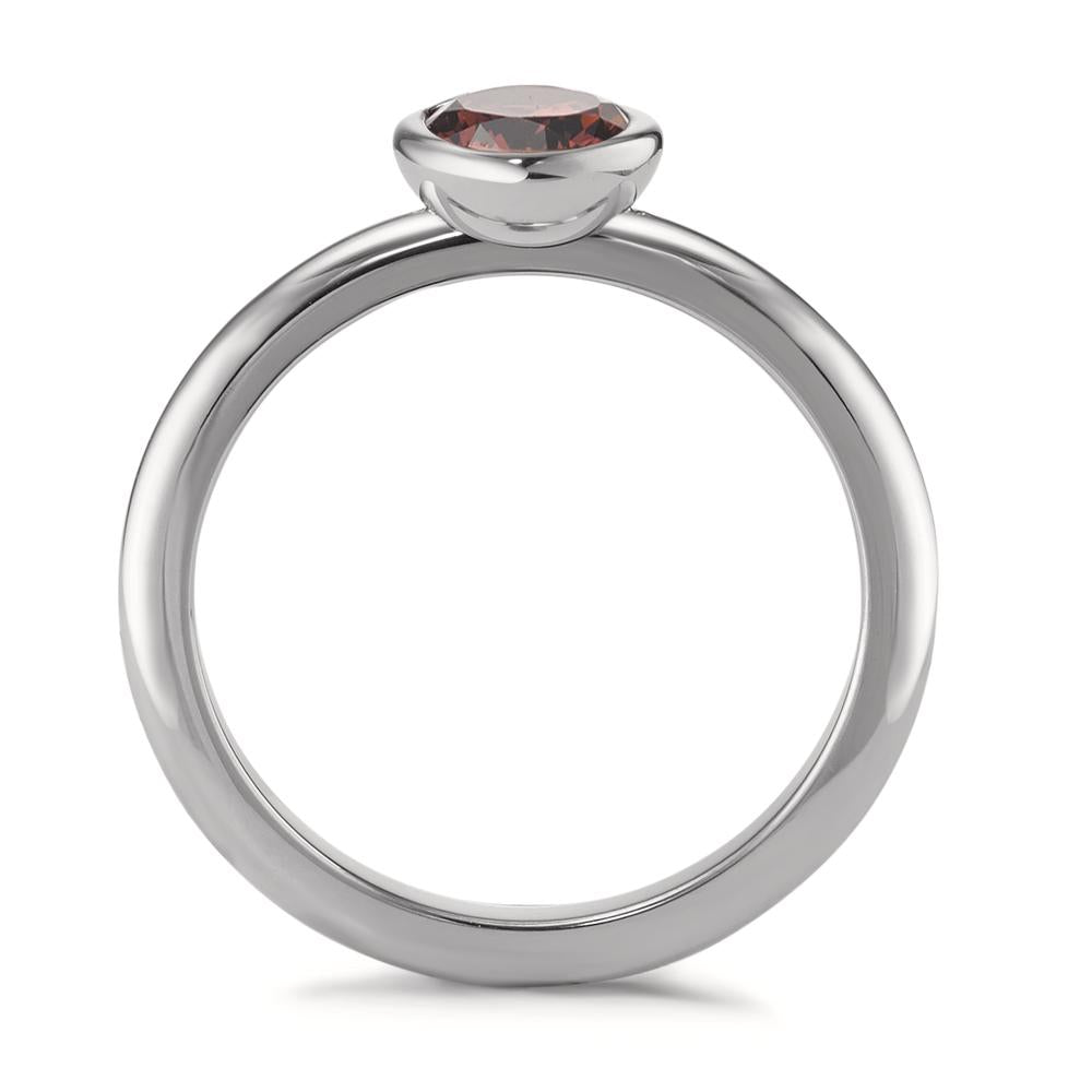 Ring Joy Edelstahl mit Scarlet Red Zirkonia, Ø7mm