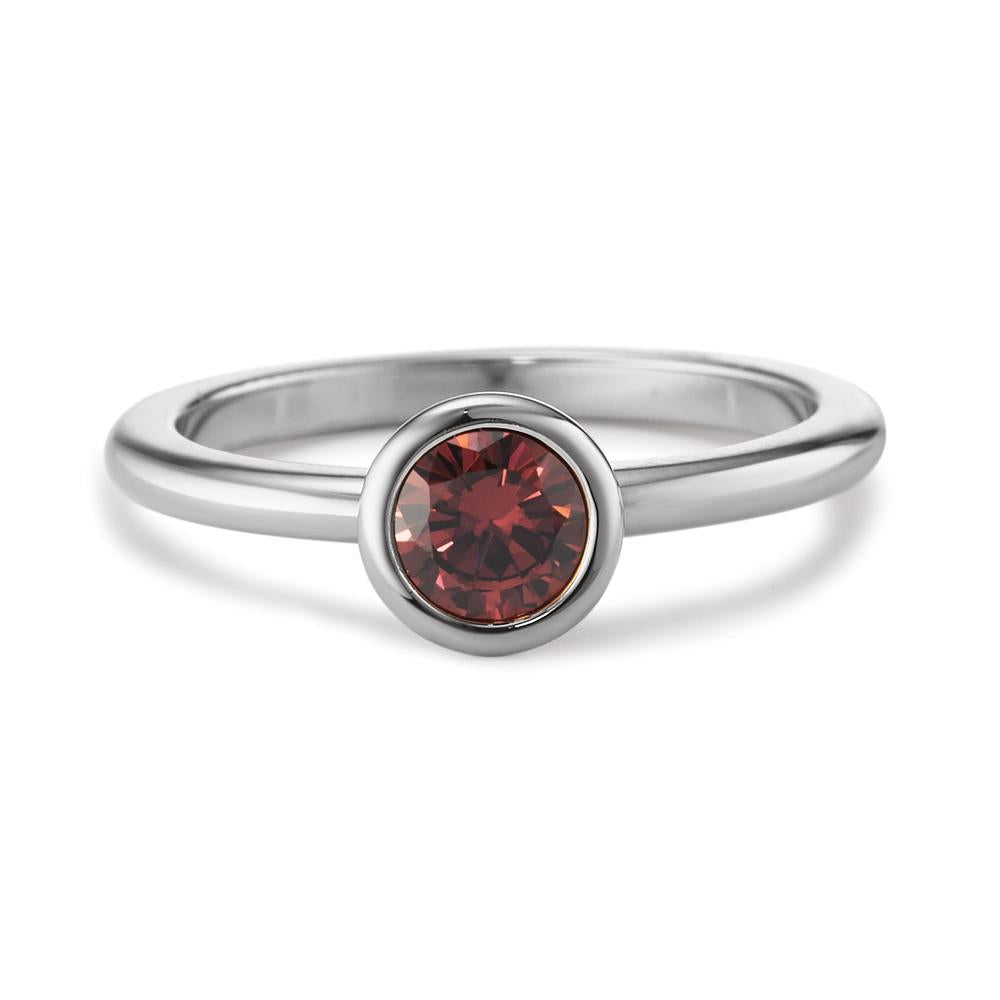 Bague Acier inoxydable Zircone rosé Ø7 mm