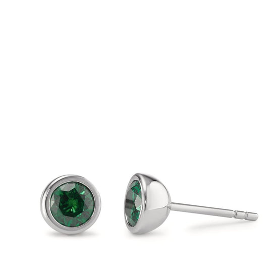 Ohrstecker Joy Edelstahl mit Jungle Green Zirkonia, Ø7mm