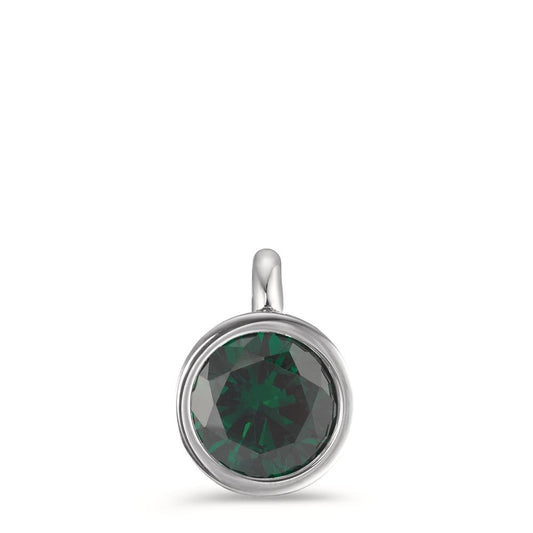 Pendentif Acier inoxydable Zircone vert Ø9.5 mm