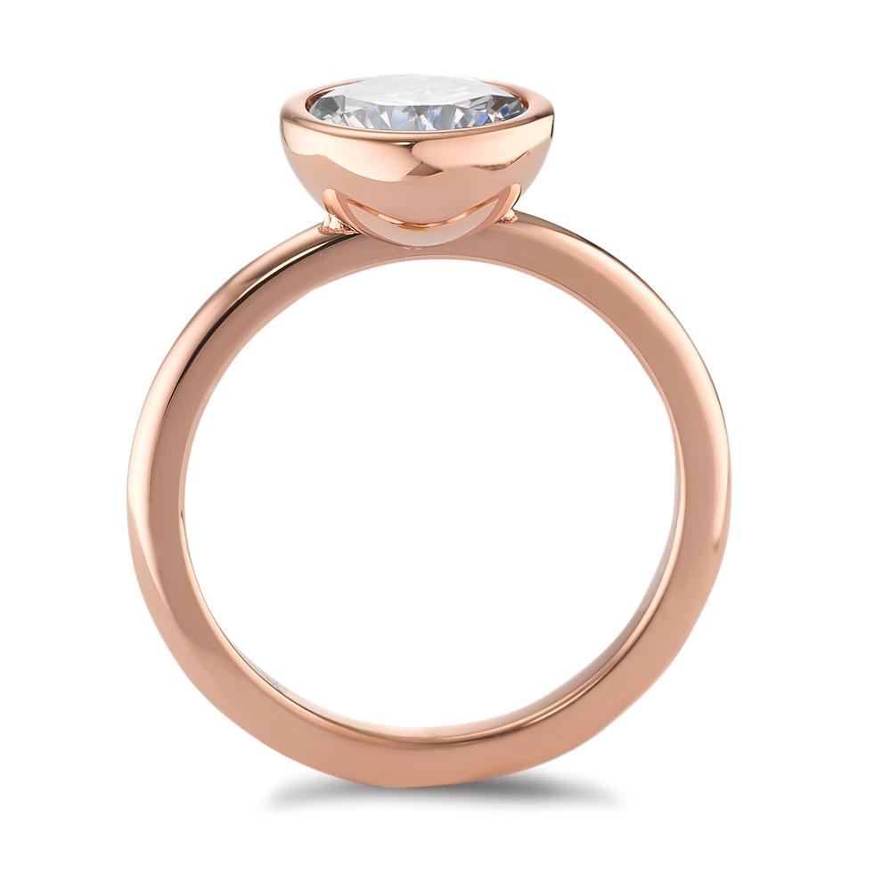 Ring Roestvrijstaal Zirkonia wit Rosé IP-gecoat Ø9.5 mm