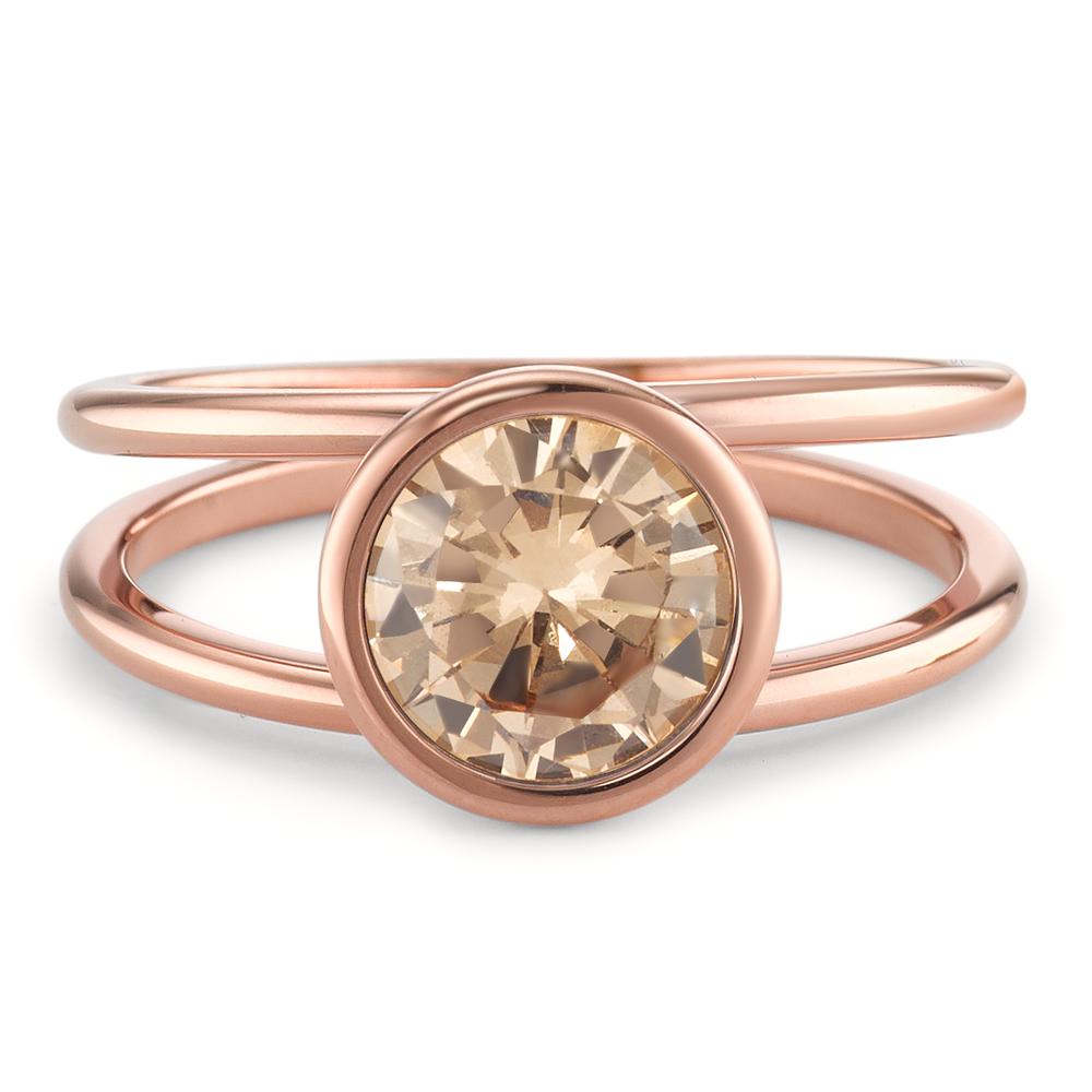 Ring Roestvrijstaal Zirkonia Champagne Rosé IP-gecoat Ø9.5 mm