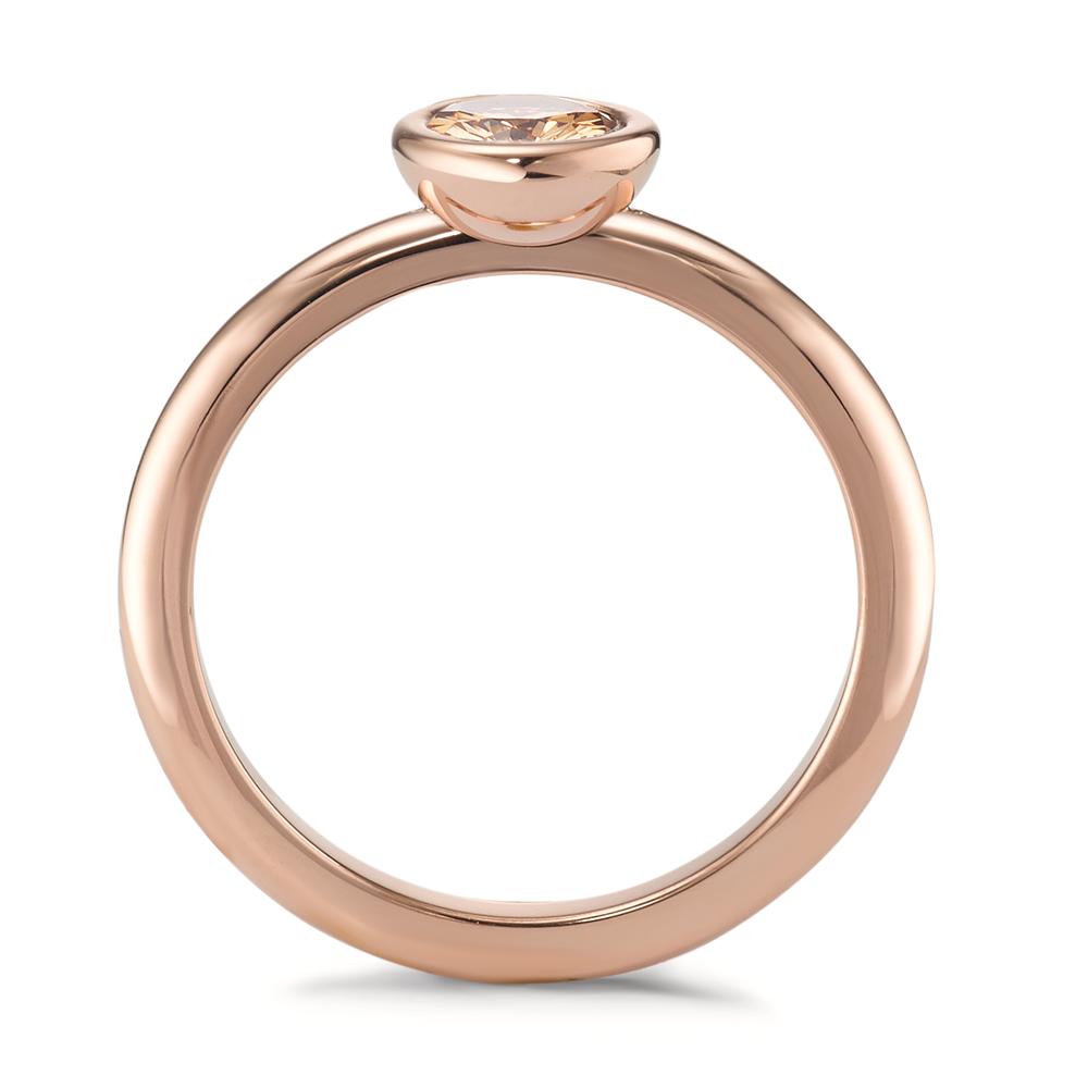 Fingerring Edelstahl Zirkonia champagner rosé IP beschichtet Ø7 mm