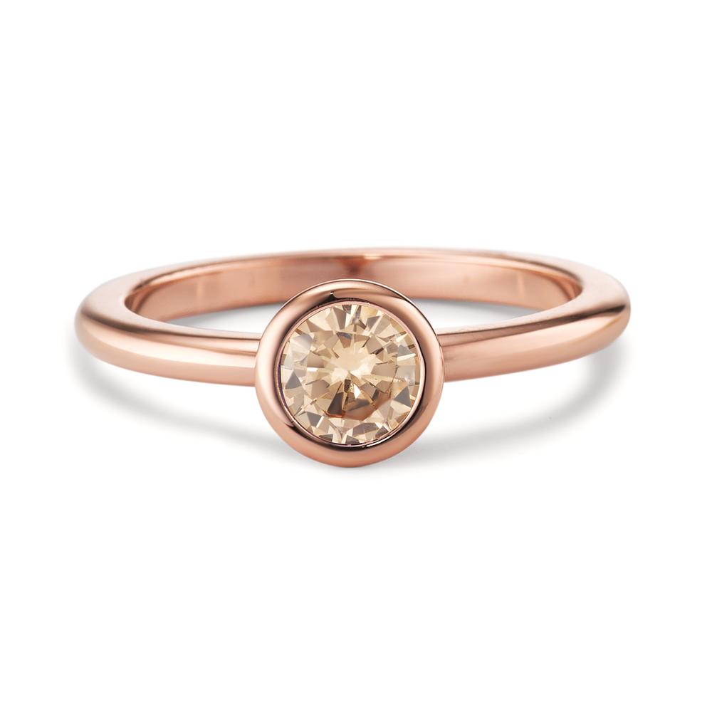 Ring Roestvrijstaal Zirkonia Champagne Rosé IP-gecoat Ø7 mm