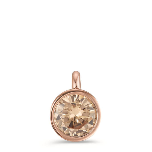 Charm-Anhänger Joy Roségold aus Edelstahl und Light Champagne Zirkonia, Ø9.5mm