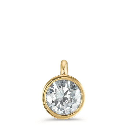 Charm-Anhänger Joy Gold aus Edelstahl mit Crystal White Zirkonia, Ø9.5mm