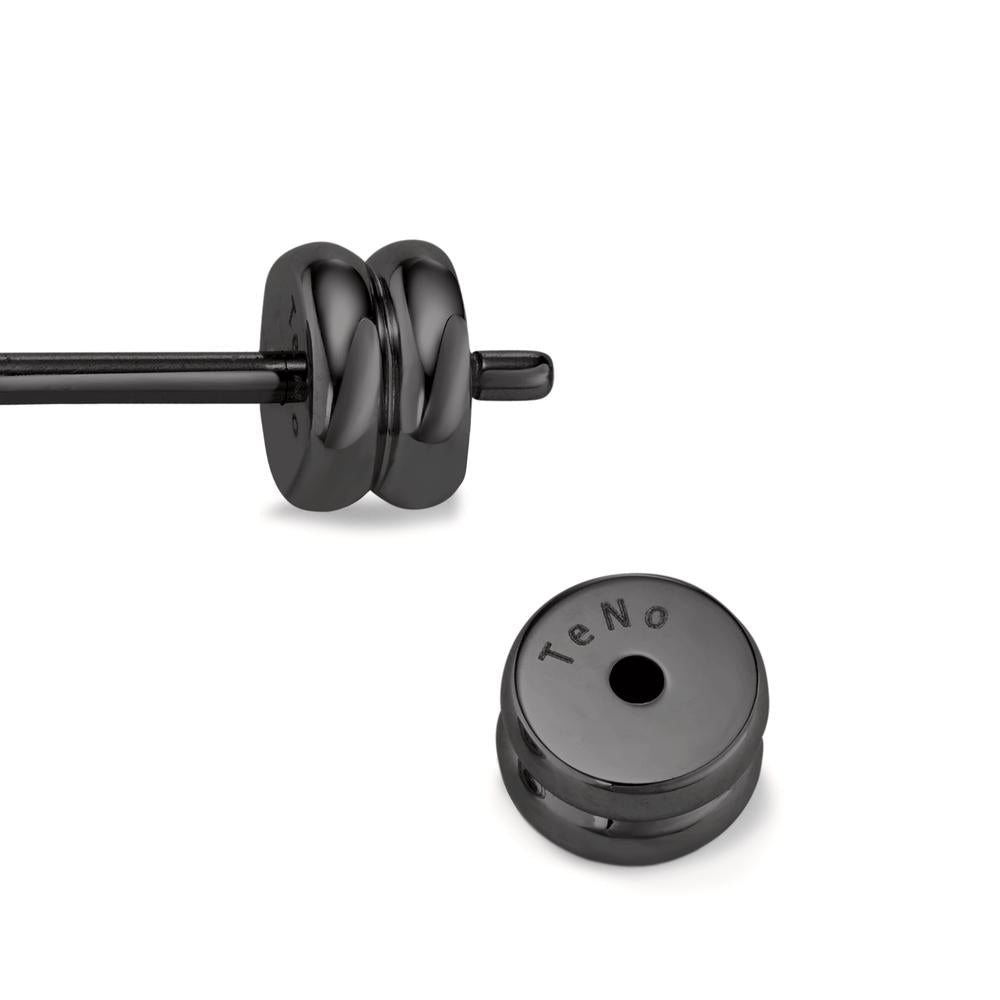 Pendant d'oreilles Acier inoxydable, Aluminium noir PVD Ø8 mm