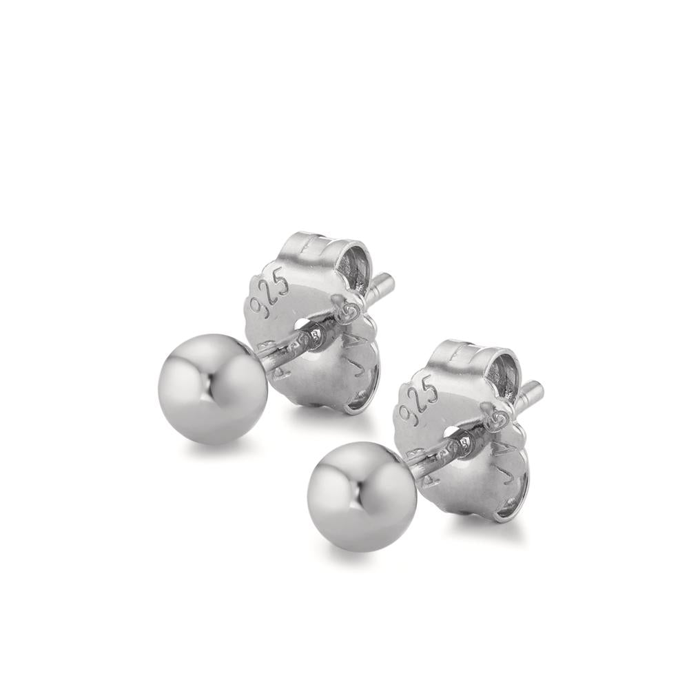 Clous d'oreilles Argent Rhodié Ø4 mm