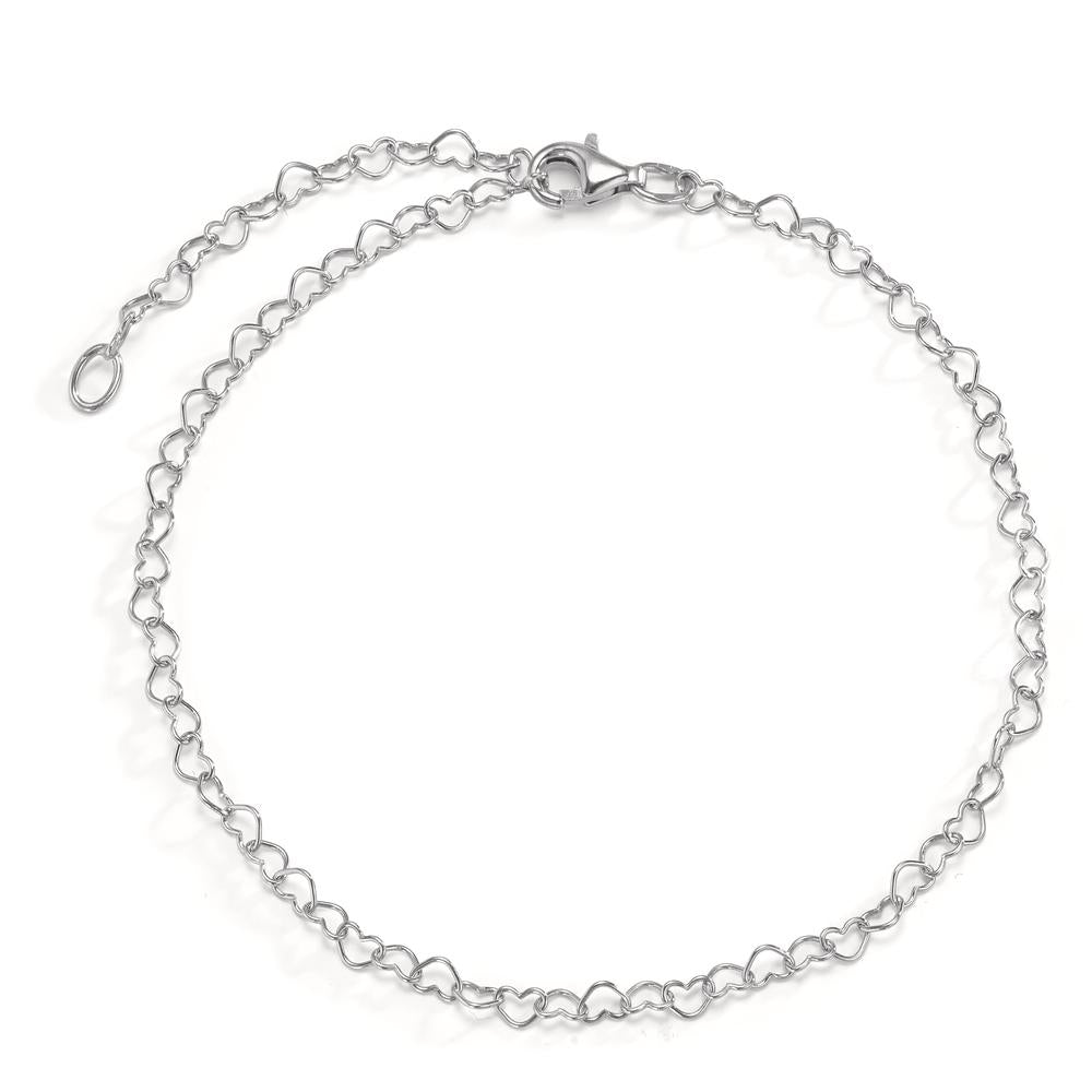 Bracelet Argent Rhodié Coeur 18 cm