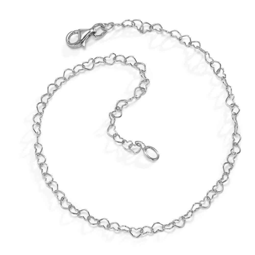 Bracelet Argent Rhodié Coeur 18 cm