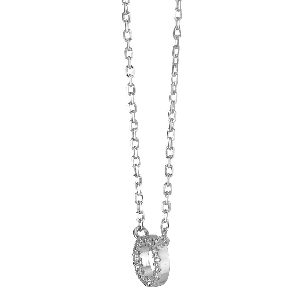 Collier Argent Zircone Rhodié 39-45 cm