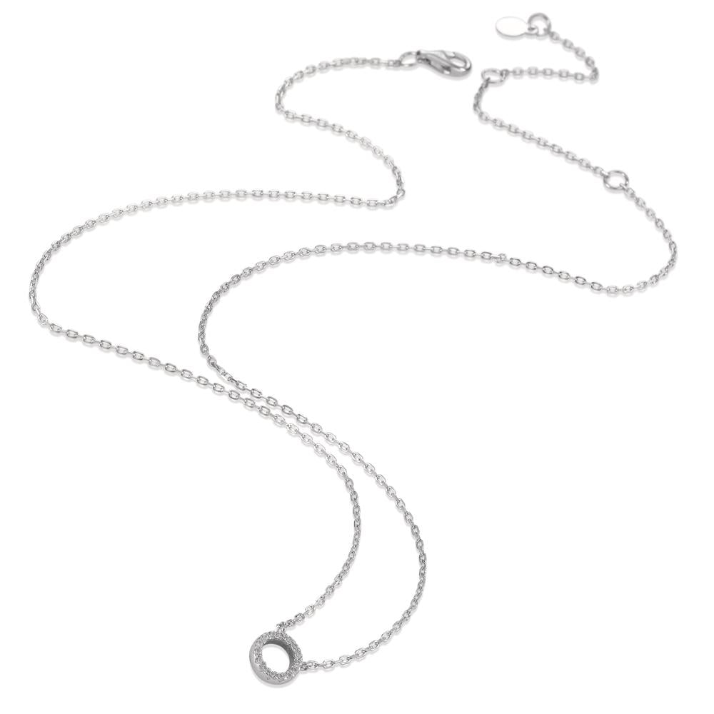 Collier Argent Zircone Rhodié 39-45 cm