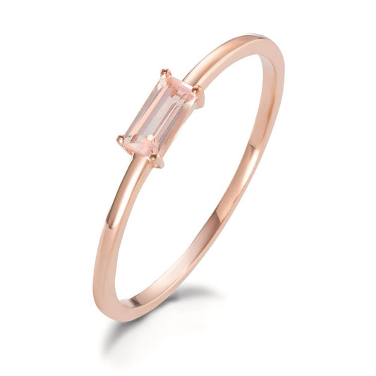 Solitaire ring 375/9K roségoud Rozenkwarts [Baguette]