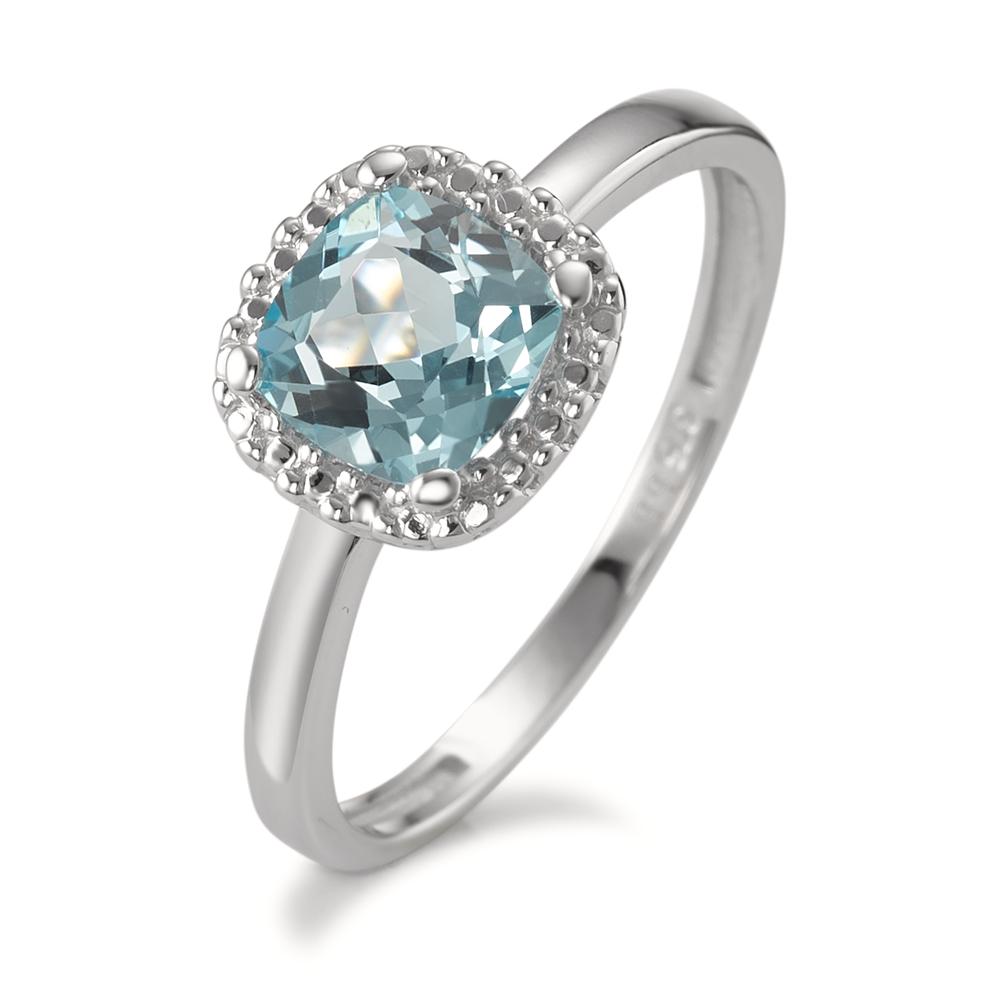 Ring 375/9K witgoud Topaas blauw