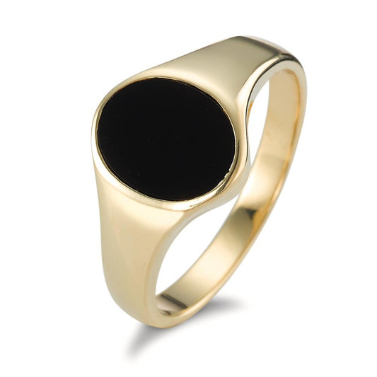 Ring 375/9 krt geel goud Onyx