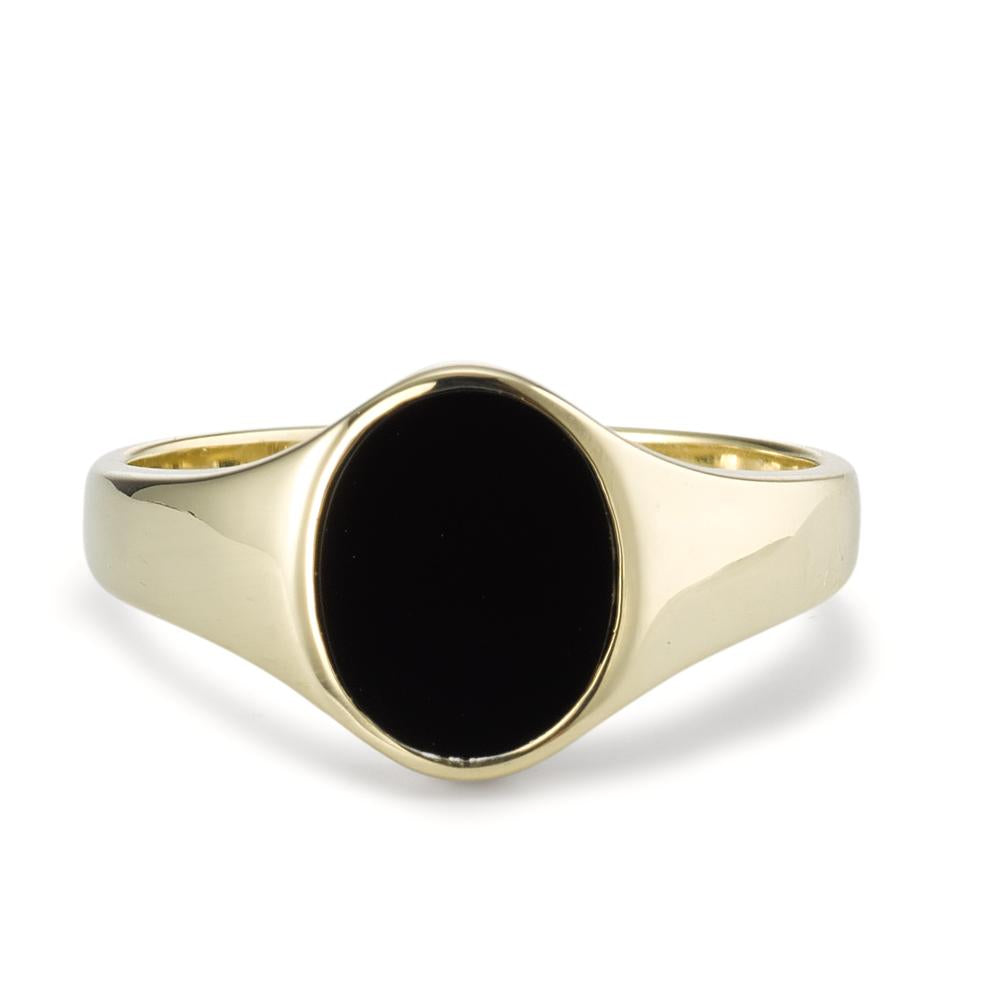 Ring 375/9 krt geel goud Onyx