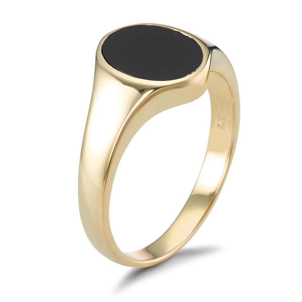 Ring 375/9 krt geel goud Onyx