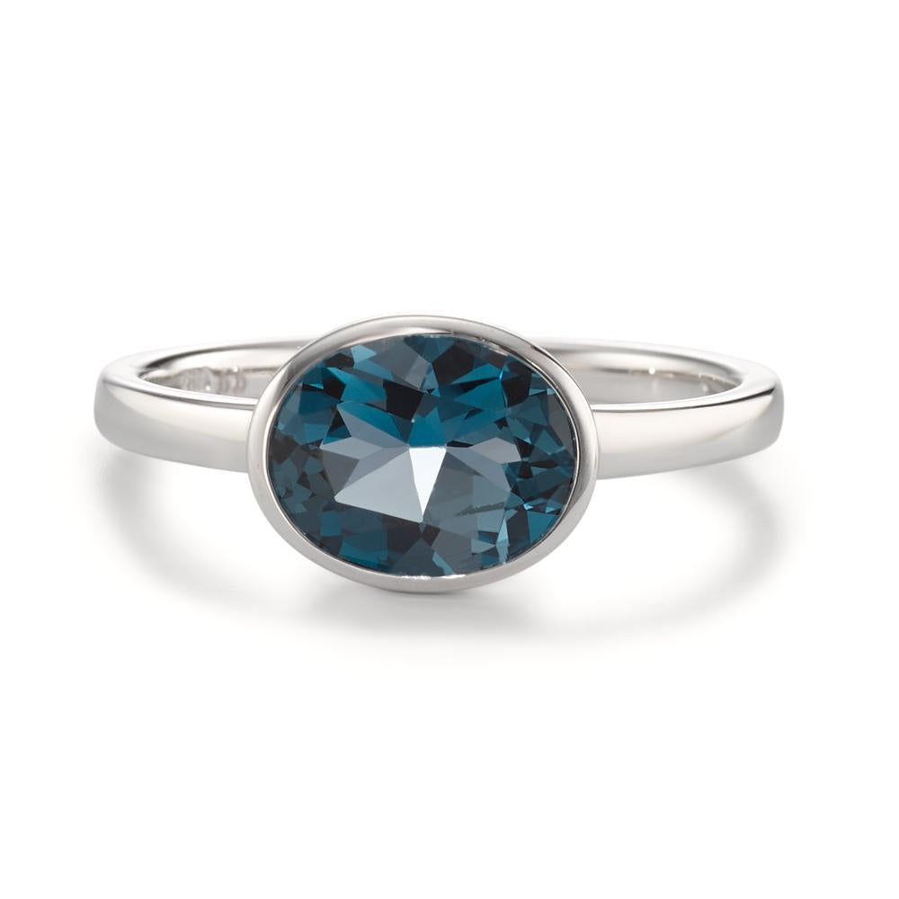 Ring 750/18K krt witgoud Londen blauw Topaas