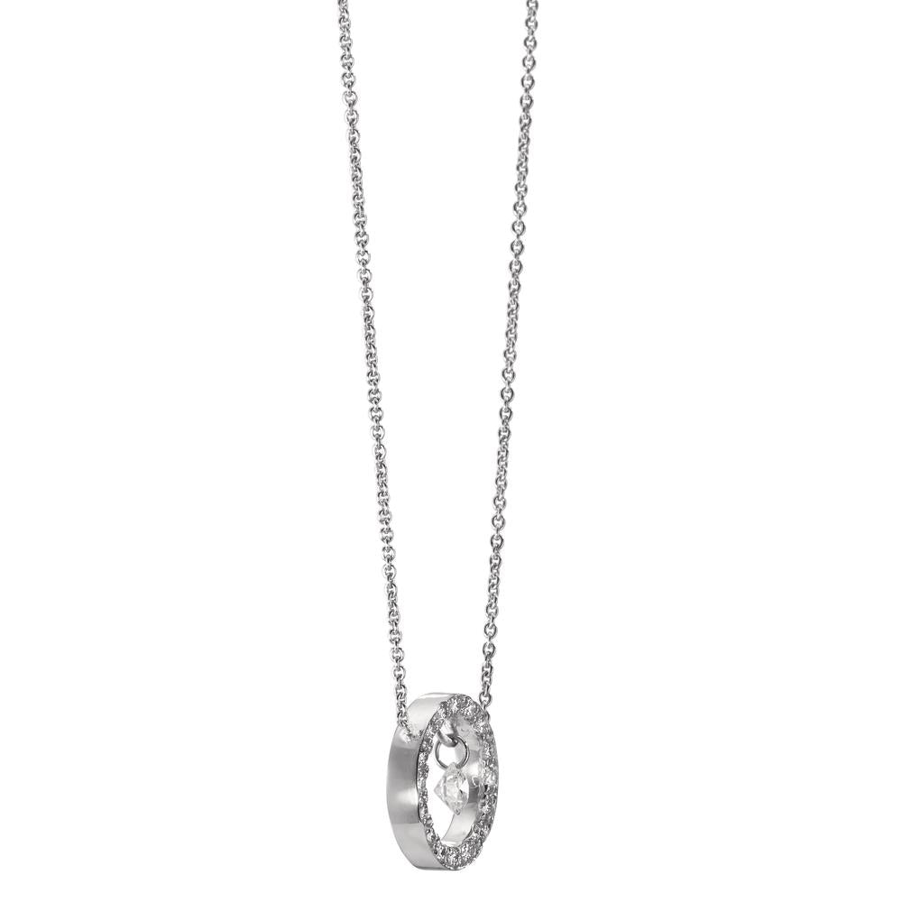 Collier 750/18K krt witgoud Diamant 0.14 ct, 17 Steen, w-si 40-42 cm