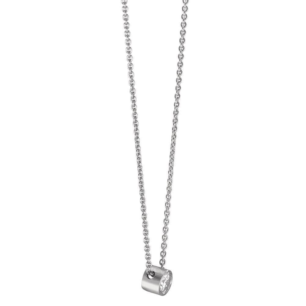 Collier 750/18 K Weissgold Diamant 0.06 ct, w-si verstellbar