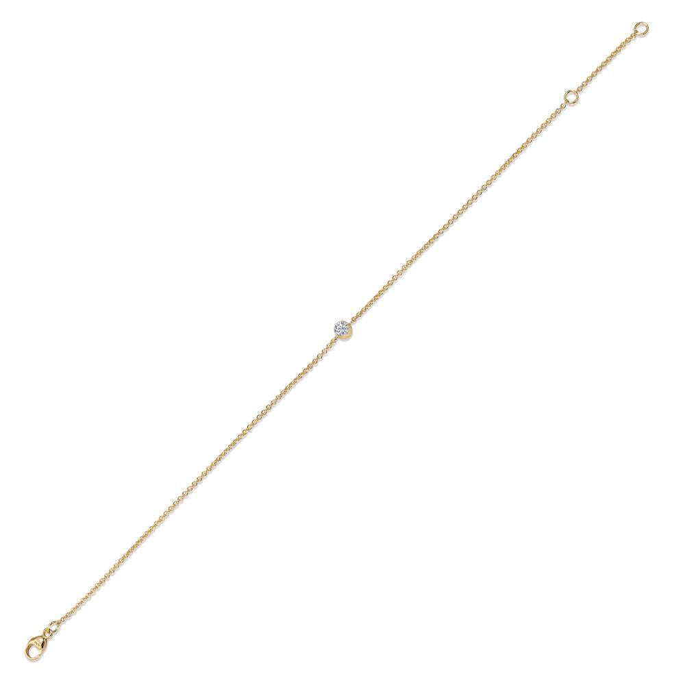 Bracelet Or jaune 18K Diamant 0.10 ct, w-si 16-18 cm