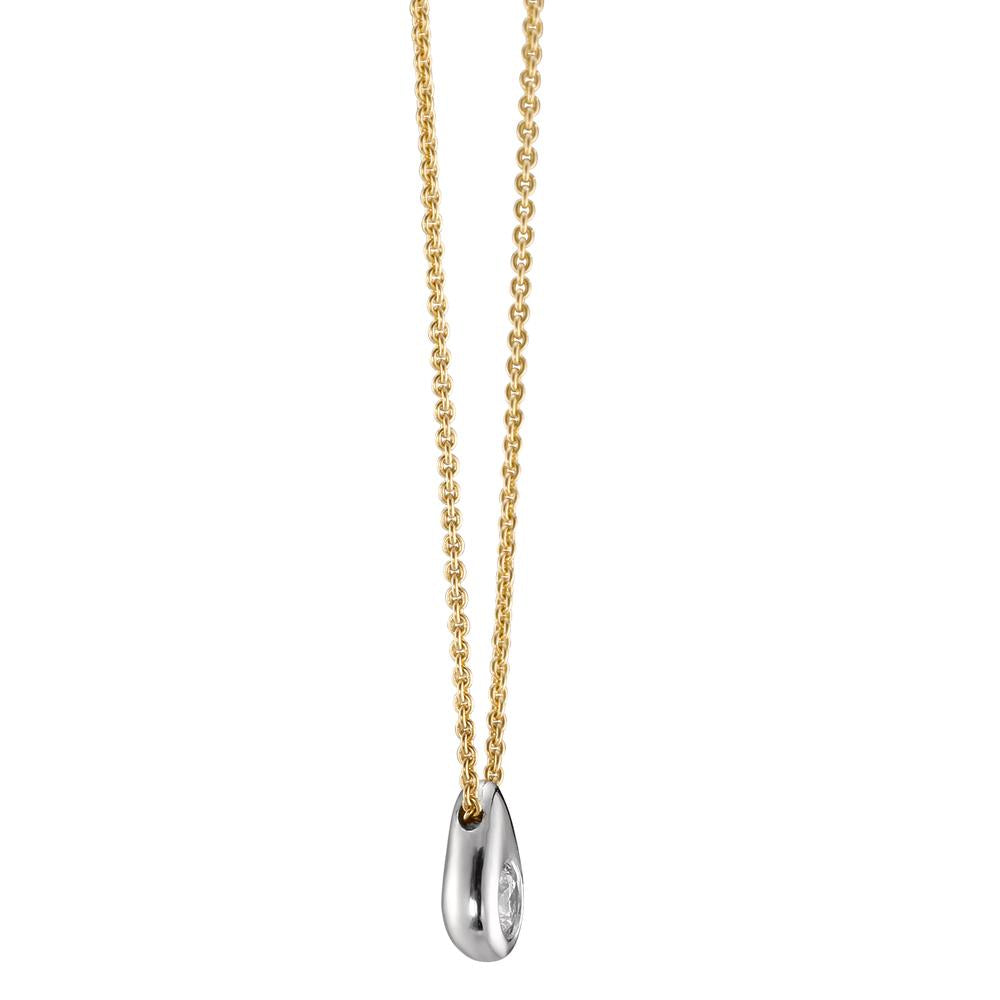 Collier 750/18 krt geel goud Diamant 0.06 ct, w-si Bi-color 40-42 cm