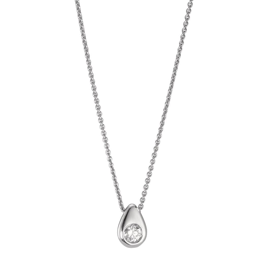 Collier 750/18K krt witgoud Diamant 0.06 ct, w-si 40-42 cm