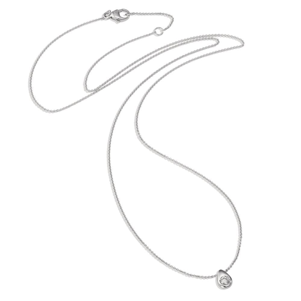 Collier Or blanc 18K Diamant 0.06 ct, w-si 40-42 cm