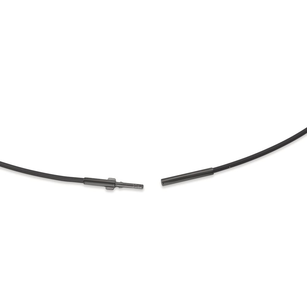 Collier Siliconen, Roestvrijstaal Zwart IP-gecoat 40 cm Ø1 mm