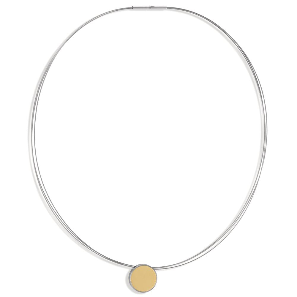 Design Collier Pura aus Edelstahl-Gold sandmatt, Ø15,0mm